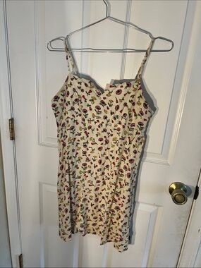Vans Cream Floral Slip Dress with Pink & Yellow Blooms